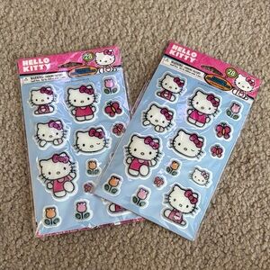Hello Kitty Puffy Sticker Sheets - White & Pink Characters NWT